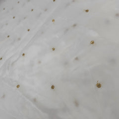 Dyeable Crepe Fabric with Gold Sequin Butta Motif