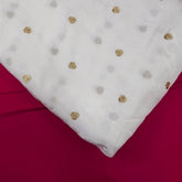 Dyeable Crepe Fabric with Gold Sequin Circular Butta Motif