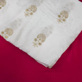 Dyeable Crepe Fabric with Gold Zari and Sequin Floral Motif