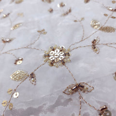 Dyeable Crepe Fabric with Floral Vine Pattern