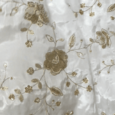 Dyeable Crepe Fabric with all over Floral Gold Zari & Sequin Vine Pattern
