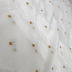 Dyeable Crepe Fabric with Gold Zari & Sequin Butta Motif