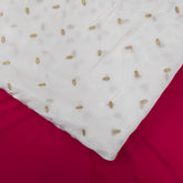 Dyeable Crepe Fabric with Gold Zari & Sequin Leaf Motif
