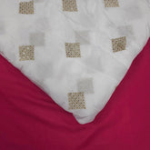 Dyeable Crepe Fabric with Gold Sequin & Zari Diamond Motif