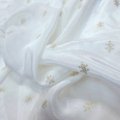 Dyeable Crepe Fabric with Gold Zari & Sequin Butta Motif
