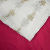 Dyeable Crepe Fabric with Gold Zari and Sequin Floral Butta Work