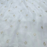 Dyeable Crepe Fabric with Water Gold Sequin Butta work