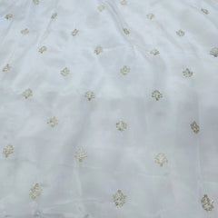 Dyeable Crepe Fabric with Water Gold Sequin Butta work