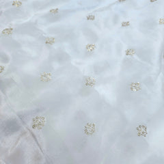 Dyeable Crepe Fabric with Water Gold Sequin Butta work