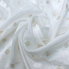 Dyeable Crepe Fabric with Water Gold Sequin Butta work