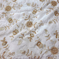Dyeable Crepe Fabric with all over Floral Vine Pattern