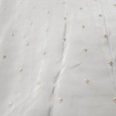 Dyeable Crepe Fabric with Light Gold Sequin Butta work