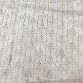 Dyeable Crepe Fabric with all over Vertical Lines with Floral Cutdana work