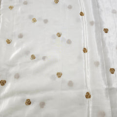 Dyeable Crepe Fabric with Gold Sequin Butta work