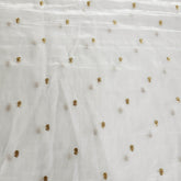 Dyeable Crepe Fabric with Gold Sequin Floral work