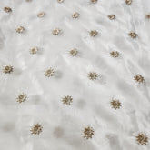 Dyeable Crepe Fabric with Water Gold Zari work