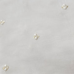 Dyeable Crepe Fabric with Gold Sequin Floral work