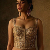Designer Readymade Corset on Cutwork Fabric