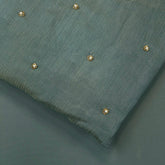 Crushed Tissue Two Tone Fabric with Pearl and Cutdana Work on Stone Green Color
