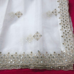 Dyeable Organza Dupatta with Mirror work