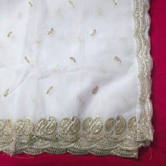 Dyeable Organza Dupatta with all over Paisley Butta Work & Border