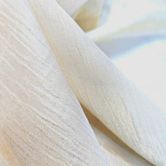 Zayra Warm Ivory Crushed Tissue Dyeable Fabric