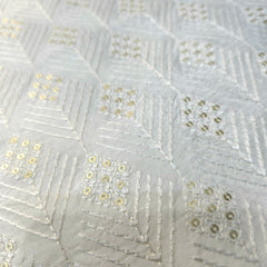 Embroidered Dyeable Raw Silk with Resham work & sequin highlights