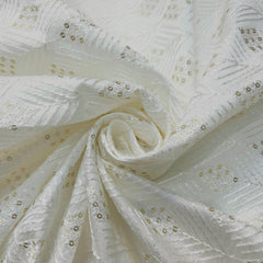 Embroidered Dyeable Raw Silk with Resham work & sequin highlights