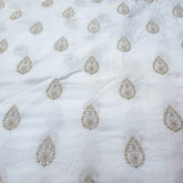 Embroidered Dyeable Raw Silk with all over Drop Shape Butta work & sequin Highlights