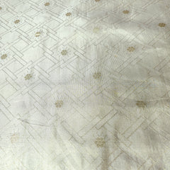 Dyeable shimmer Tissue Fabric with Gold Floral & Geometric Pattern