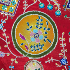 Tarkashi Off White Base Crepe with Multicolor Floral Embroidered Motifs