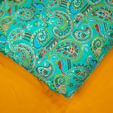 Mehraab Sea Green Crepe with Embroidered Multicolor Paisely Motifs