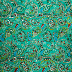 Mehraab Sea Green Crepe with Embroidered Multicolor Paisely Motifs