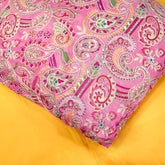 Mehraab Pastel Pink Crepe with Embroidered Multicolor Paisely Motifs