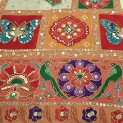 Navratri Dandiya Special Crepe Print with Embroidered Sequins - Ivory