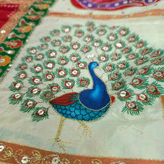 Navratri Dandiya Special Crepe Print with Embroidered Sequins - Ivory