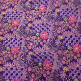 Embroidered Zari & Sequins Work Crepe with Floral & Geometric Position Print - Purple Color