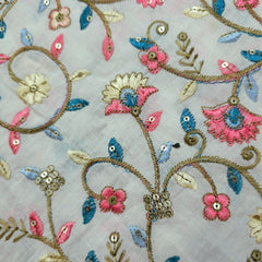 Noorban Off - White Base Cotton with Multicolor Floral Veil Pattern