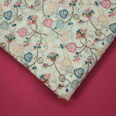 Noorban Off - White Base Cotton with Multicolor Floral Veil Pattern