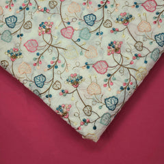 Noorban Off - White Base Cotton with Multicolor Floral Veil Pattern