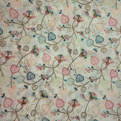 Noorban Off - White Base Cotton with Multicolor Floral Veil Pattern