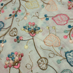 Noorban Off - White Base Cotton with Multicolor Floral Veil Pattern