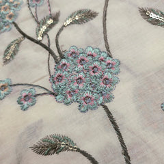 Noorban Off - White Base Cotton with Multicolor Floral Veil Pattern