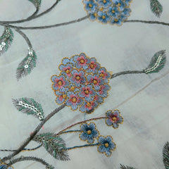 Noorban Off - White Base Cotton with Multicolor Floral Veil Pattern