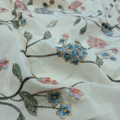 Noorban Off - White Base Cotton with Multicolor Floral Veil Pattern