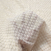 Embroidered Off-White Dyeable Georgette with Floral Threadwork & Sequin Highlights