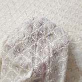 Embroidered Off-White Dyeable Georgette with Scallope Threadwork & Sequin Highlights