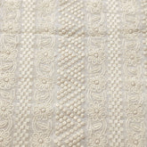Embroidered Off-White Dyeable Georgette with Linear Floral & Geometric Threadwork & Sequin Highlights