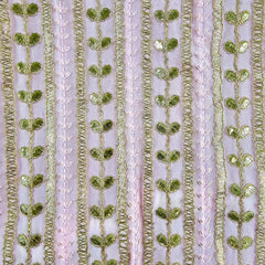 Kaneri Georgette Gota Patti Fabric on Pale Pink Base