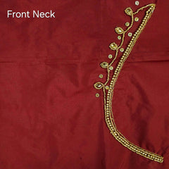 Ember Gold Zari Handwork Blouse Fabric on Maroon Base